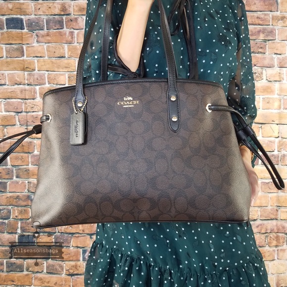 Coach signature pvc drawstring carryall tote brown - Picture 2 of 7